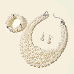 Faux Pearl  Beaded Necklace